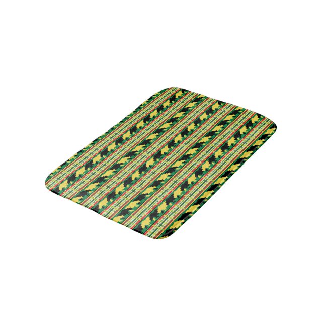 Rhinoceros Safari Weave Pattern Bath Mat (Angled)