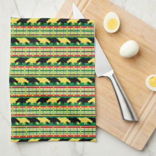 Rhinoceros Safari Weave Pattern Tea Towel