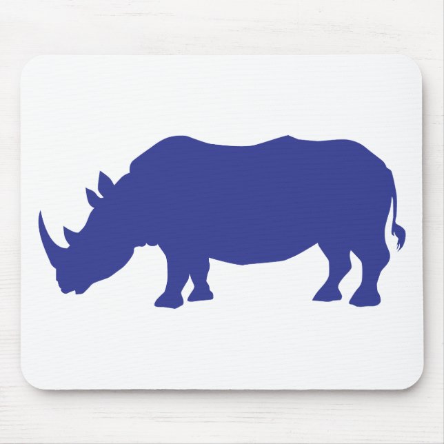 Rhinoceros Silhouette Mouse Pad (Front)