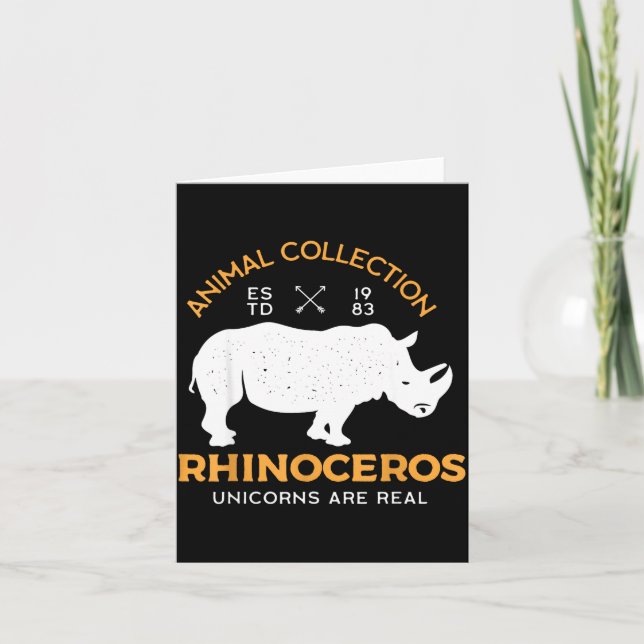 Rhinoceros Unicorns Are Real Funny Animal  Card (Front)