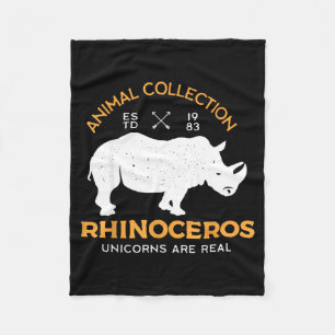 Rhinoceros Unicorns Are Real Funny Animal  Fleece Blanket