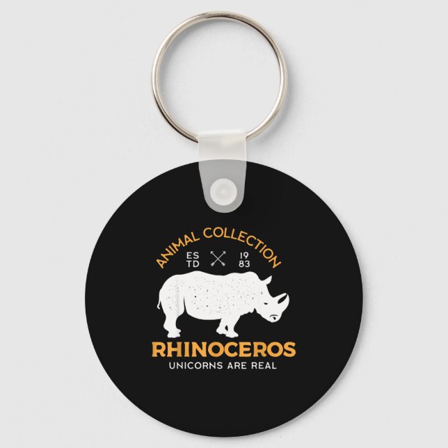 Rhinoceros Unicorns Are Real Funny Animal  Key Ring (Front)