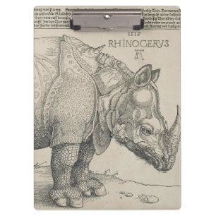 Rhinoceros, Woodcut by Albrecht Durer Clipboard