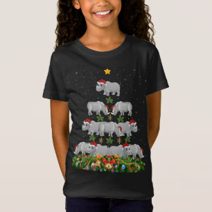 Rhinoceros Xmas Tree Gift Santa Hat Rhino Christma T-Shirt