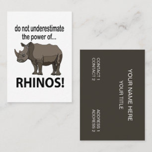 Rhinos Animal Funny Rhinos Business Card