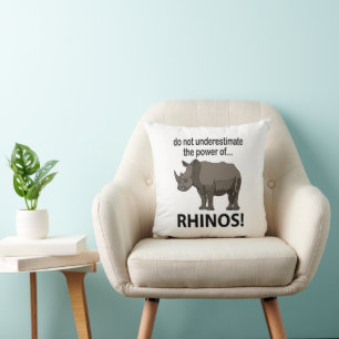 Rhinos Animal Funny Rhinos Cushion