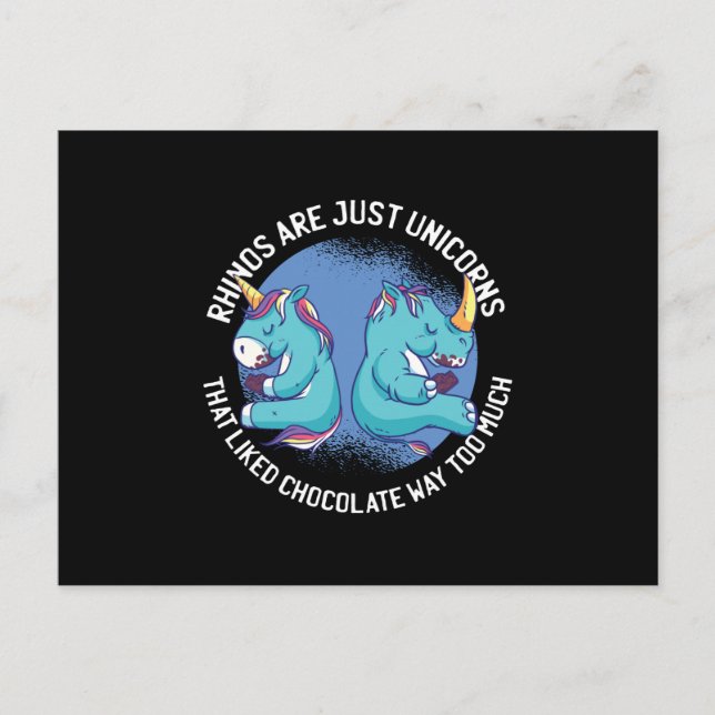 Rhinos are just unicorns postcard (Front)