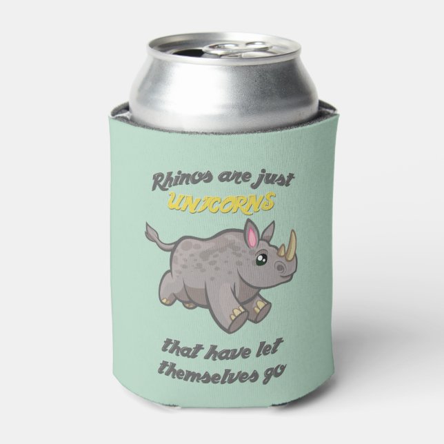 Rhinos are Unicorns Can Cooler (Can Front)