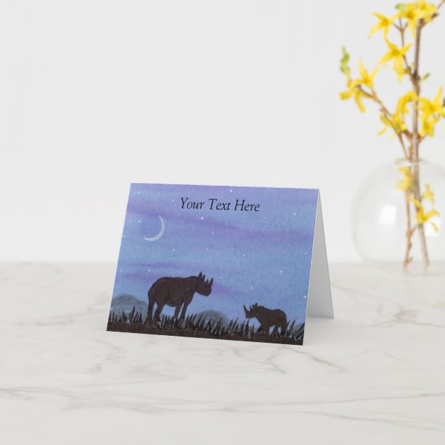 Rhinos Card (Yellow Flower)