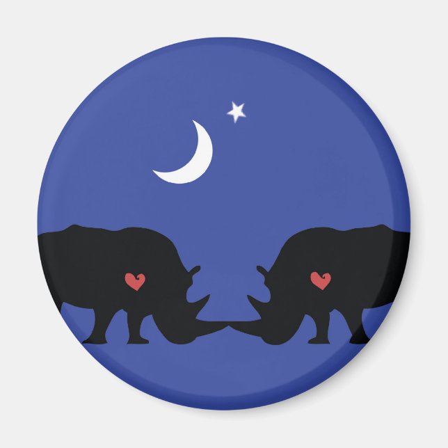Rhinos in love magnet (Front)