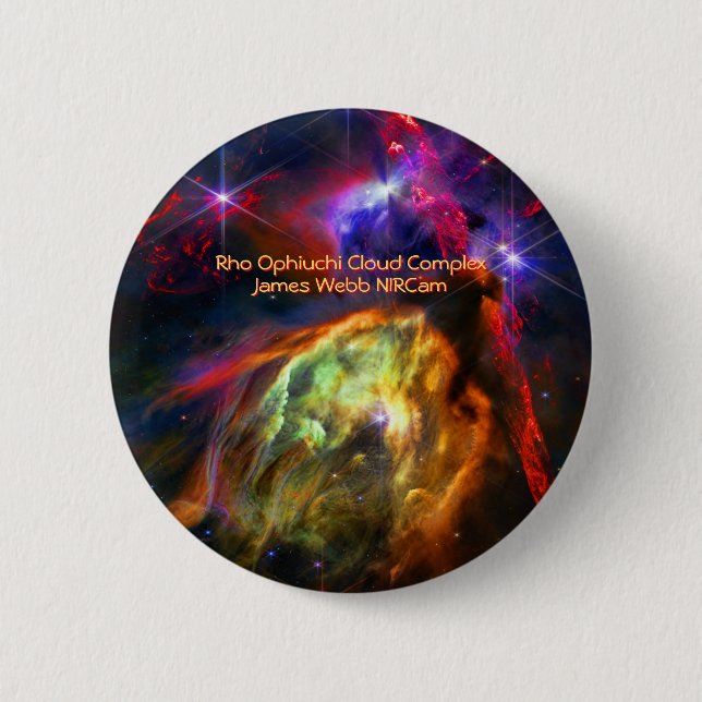 Rho Ophiuchi Cloud Complex - James Webb NIRCam 6 Cm Round Badge (Front)