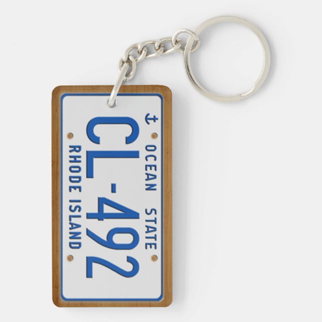 Rhode Island 1986 Vintage License Plate Keychain (Back)