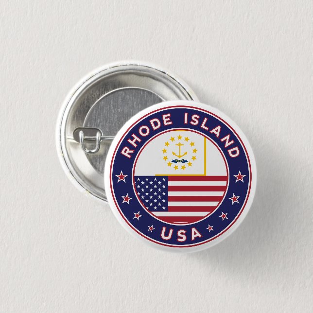 Rhode Island 3 Cm Round Badge (Front & Back)