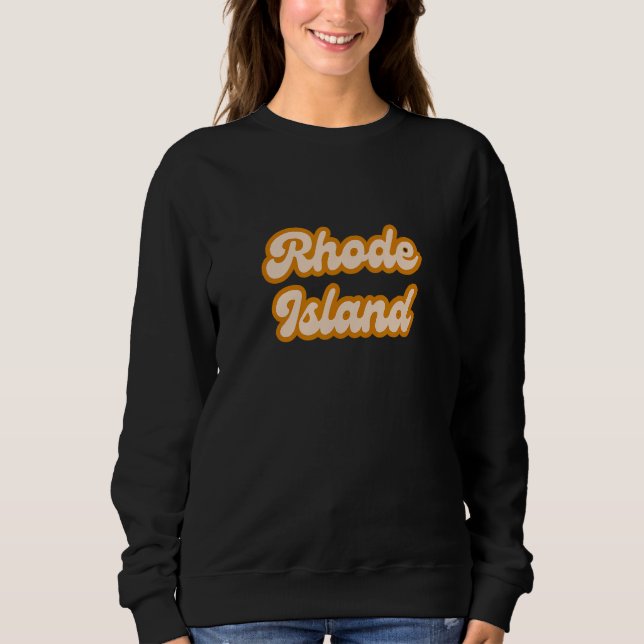Rhode Island America USA State Retro Sweatshirt (Front)