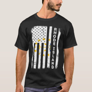 Rhode Island American Flag Home State of Rhode Isl T-Shirt