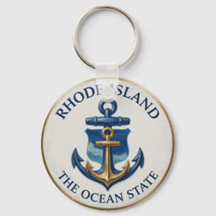 Rhode Island Anchor Emblem ⚓ Key Ring