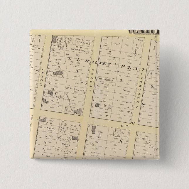 Rhode Island Atlas Map 15 Cm Square Badge (Front)