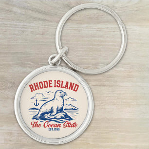 Rhode Island Beach Vibes Gift Idea Key Ring