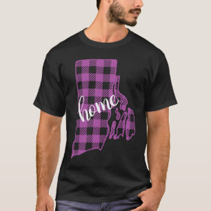 Rhode Island Buffalo Plaid Home State Country USA T-Shirt