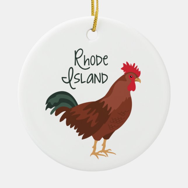 Rhode Island Ceramic Tree Decoration (Front)