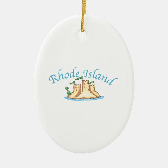 Rhode Island Ceramic Tree Decoration (Front)