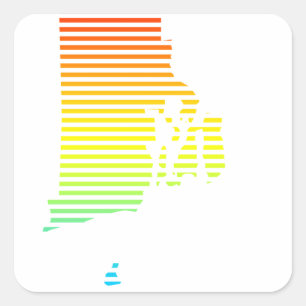 rhode island chill fade square sticker