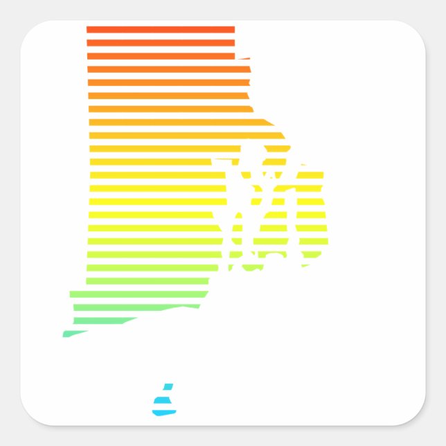 rhode island chill fade square sticker (Front)
