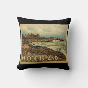 Rhode Island Coast Vintage Travel Cushion