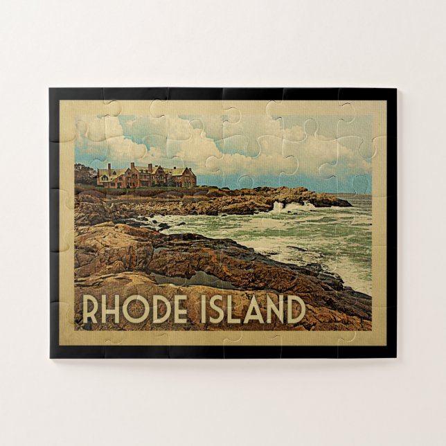 Rhode Island Coast Vintage Travel Jigsaw Puzzle (Horizontal)