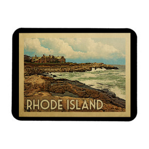 Rhode Island Coast Vintage Travel Magnet