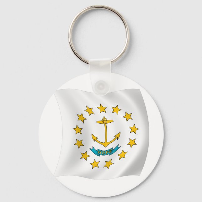 Rhode Island Flag Keychain (Front)