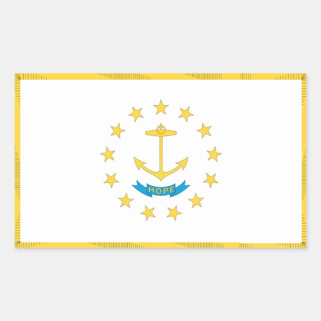 Rhode Island Flag Rectangular Sticker (Front)