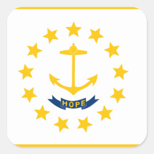 Rhode Island Flag Square Sticker