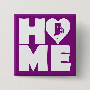 Rhode Island Home Heart State Button Badge Pin