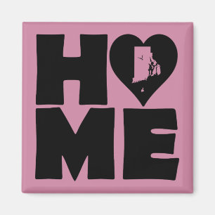 Rhode Island Home Heart State Fridge Magnet