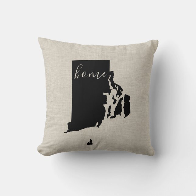 Rhode Island Home State Throw Pillow (Front)