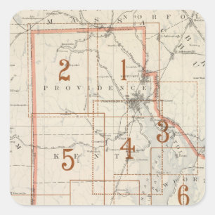 Rhode Island index map Square Sticker