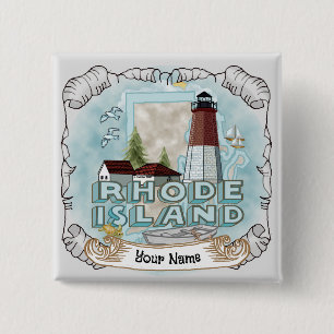 Rhode Island Lighthouse 15 Cm Square Badge