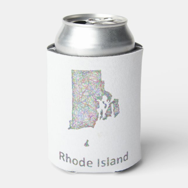 Rhode Island map Can Cooler (Can Front)