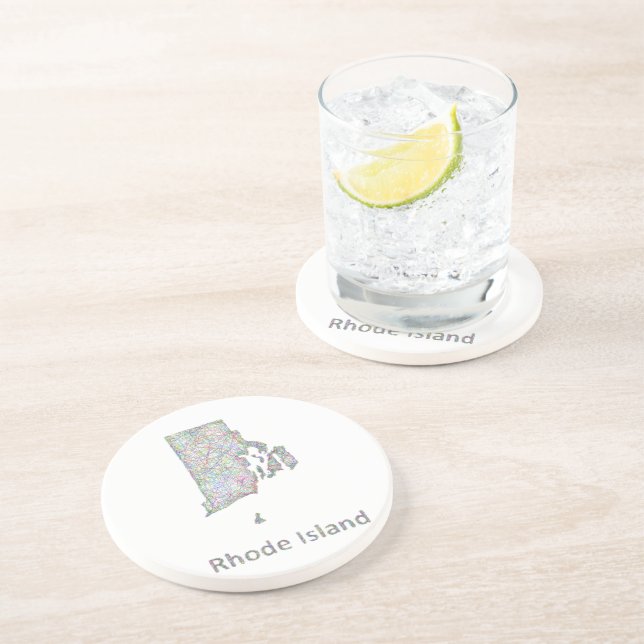 Rhode Island map Coaster (Side)