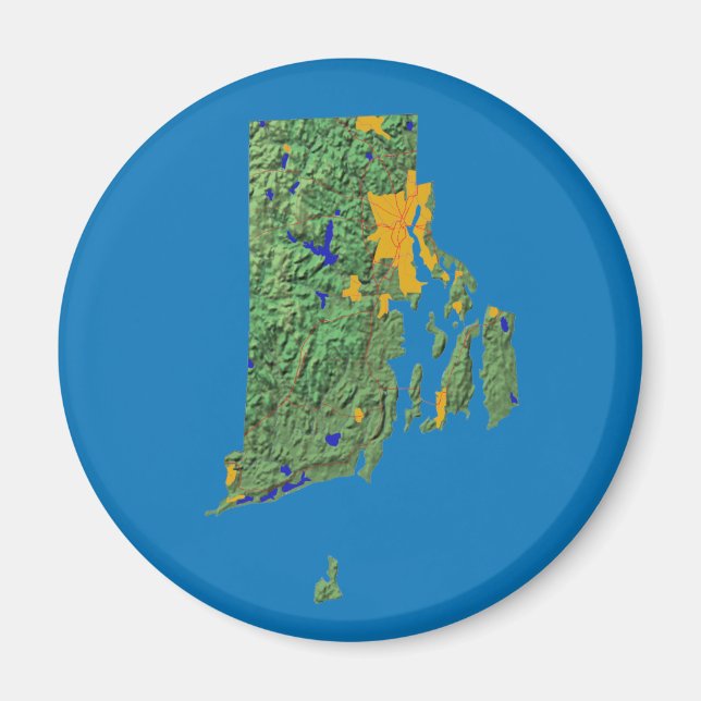 Rhode Island Map Magnet (Front)