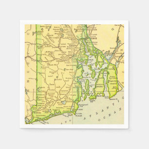Rhode Island Map Postcard Napkin