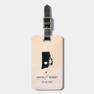 Rhode Island Map Wedding Luggage Tag, Custom Gift Tag