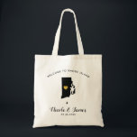 Rhode Island Map Wedding Welcome Bag, Black & Gold Tote Bag<br><div class="desc">Wedding weekend welcome gift bag for out of town guests to your wedding,  featuring image of Rhode Island,  with gold heart.  Fill tote with your favourite goodies.</div>