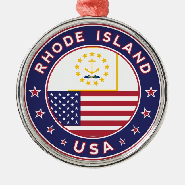Rhode Island Metal Tree Decoration (Front)