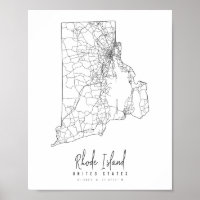 Rhode Island Minimal Street Map