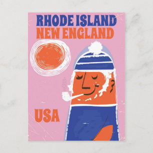 Rhode Island, New England fisherman vintage poster Postcard