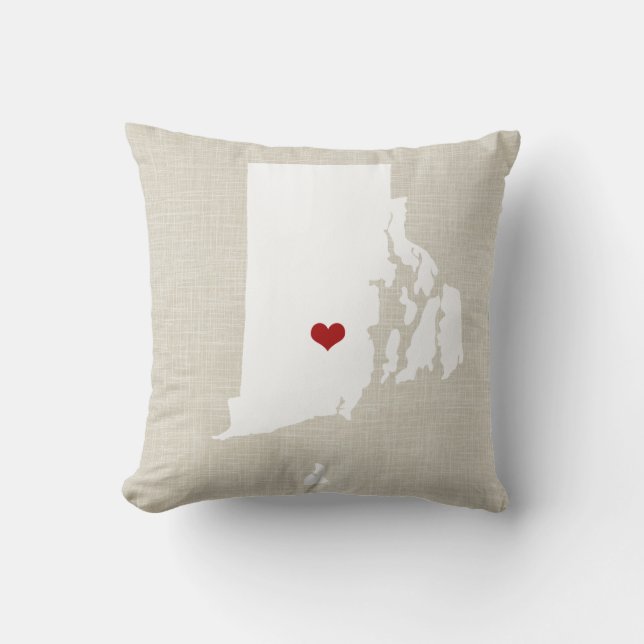 Rhode Island New Home State Pillow 16" x 16" (Front)