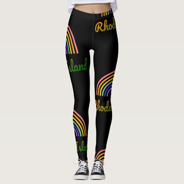 Rhode Island - Newport - Brown University Rainbow Leggings (Front)