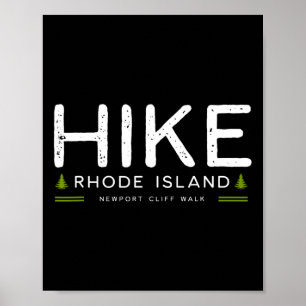 Rhode Island Newport Cliff Walk Hike Tree Retro Gr Poster